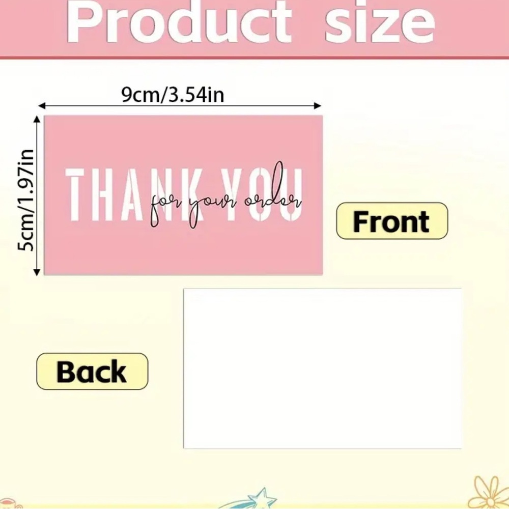 50 Pink Thank You Cards - Picture 2 of 4